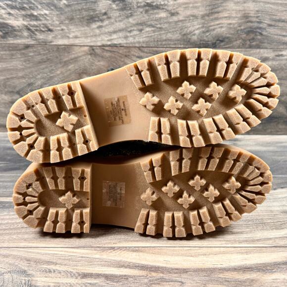 NIB Steve Madden 8M Rainier Lace Up Lug Sole Ankle Boots Rust Multi Studded - Picture 9 of 12